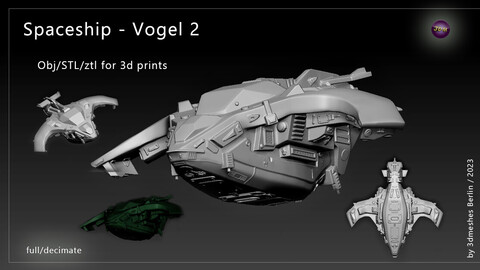 Spaceship Vogel II for 3d print by 3dmeshes Berlin