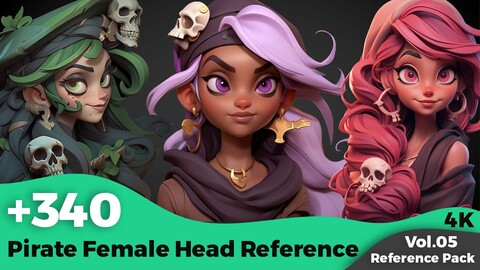 +340 Pirate Female Head References Concept (4k)