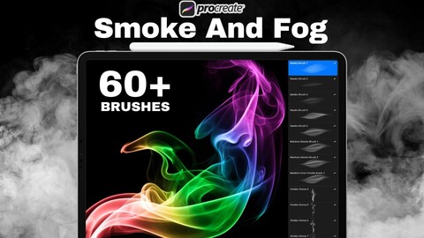 60 Procreate Fog and Smoke Brushes, Realistic Smoke Brushes, Smoke stamps for procreate, Fog Brushes for Procreate, Procreate Fog brush set