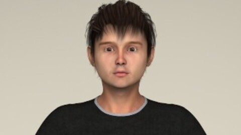 Realistic Young Teenage Boy 3D Character