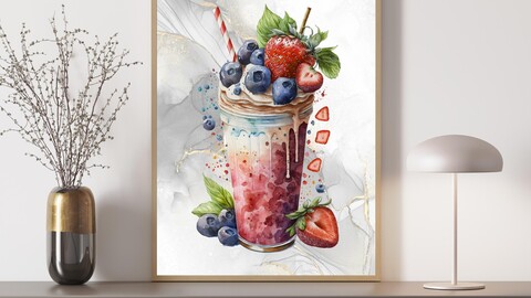 Watercolor Smoothies And Juices 15