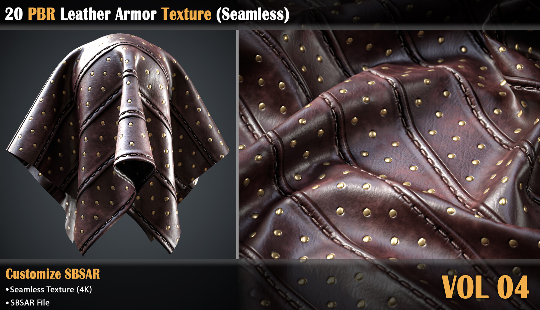 ArtStation 20 PBR Leather Armor Texture Seamless VOL 4 Resources   File 