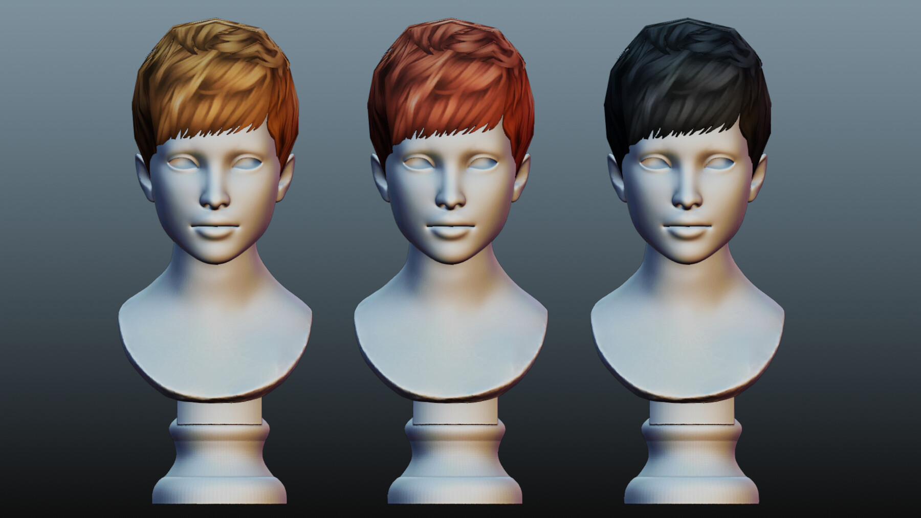 ArtStation - Realistic Long Male Hair Low-poly