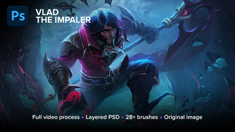 Vlad the Impaler Digital Package. Full process (46h), PSD, brushes, 4000х2499 image