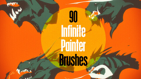 90 Infinite Painter Brushes (for anything - quick sketches, concept art, illustration, graphic art or traditional paintings) - Inktober 2023 Update!