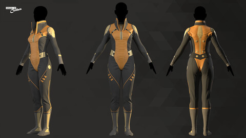 Female Genesis 8 Space Suit 04 - 95 Marvelous Designer and Clo3D