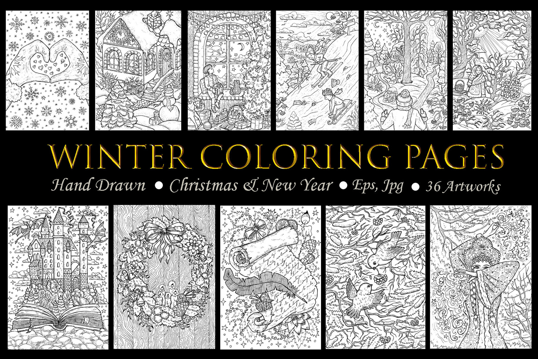 Animal Coloring Book Pages for Adults Graphic by Design Station