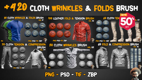 +420 Cloth Wrinkles & Folds Brush |50% OFF THIS WEEK|