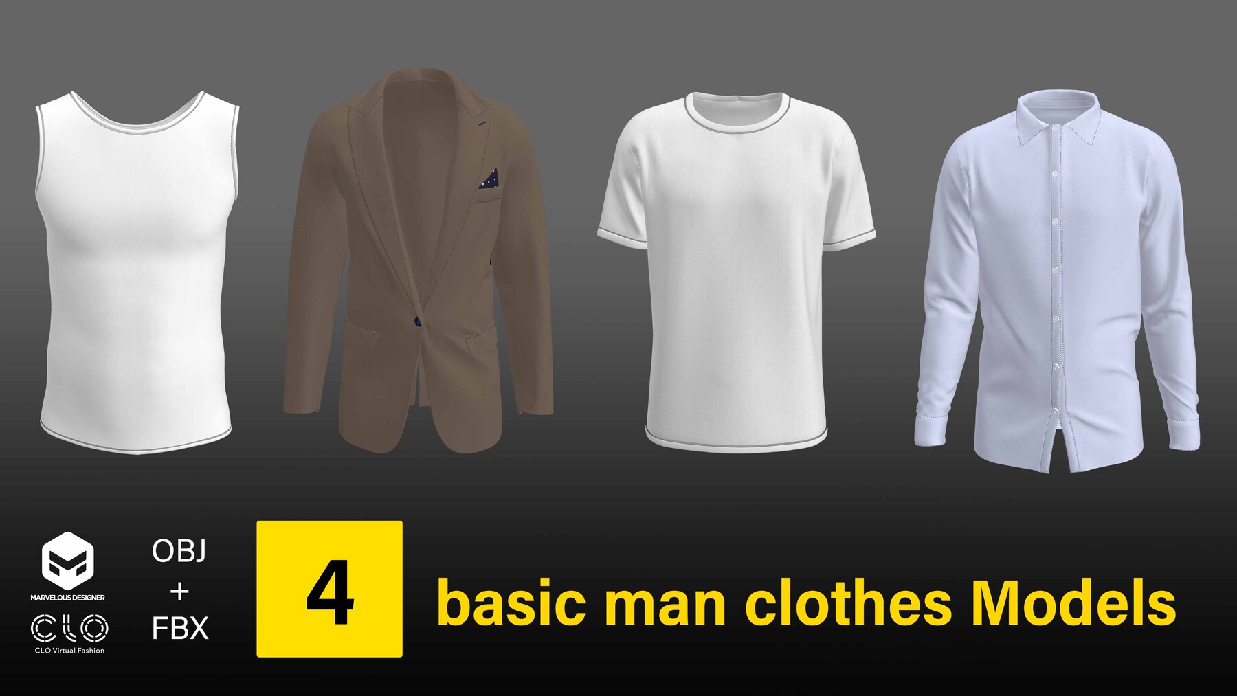 Artstation - Basic Man Clothing Marvelous Designer +obj +fbx 