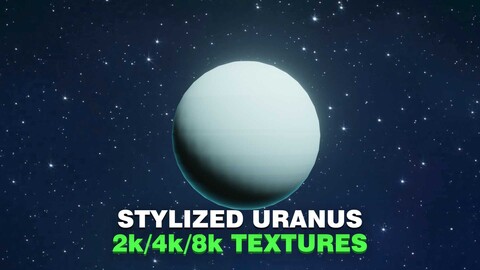 Stylized Planet Uranus 3D Model 2k/4k/8k Textures