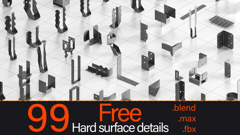 99 Free Hard surface details-Kitbash