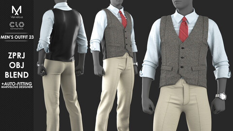 Men's Outfit 23 - Marvelous / CLO Project file