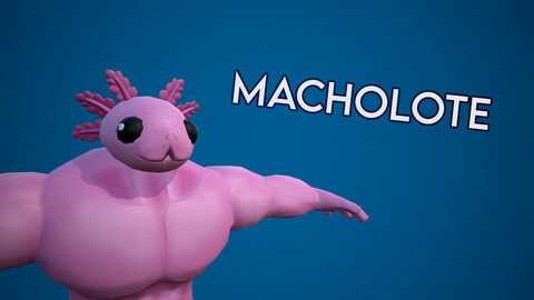Macholote - 3D Rigged Character (VRChat compatible)