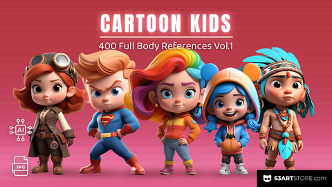 400 Cartoon KIDS Vol.1 - FULL BODY References