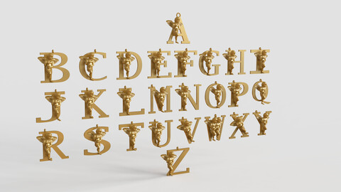 A to Z letter pendant 3D-print file