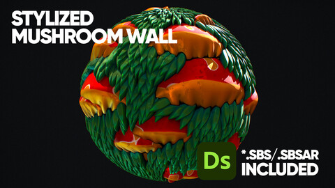 Stylized Mushroom Wall Material