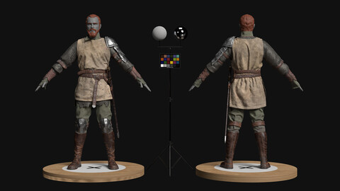 Medieval warrior for games realtime