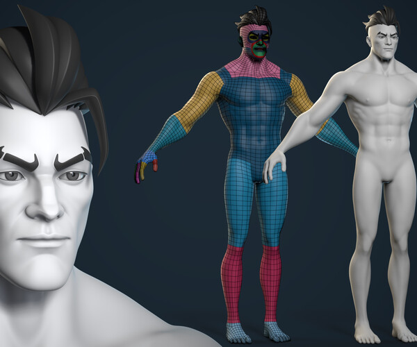 Artstation Stylized Male Basemesh Game Ready Rocky Resources