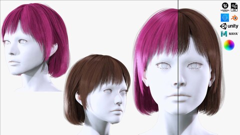 Realistic Female Bob Hair Style