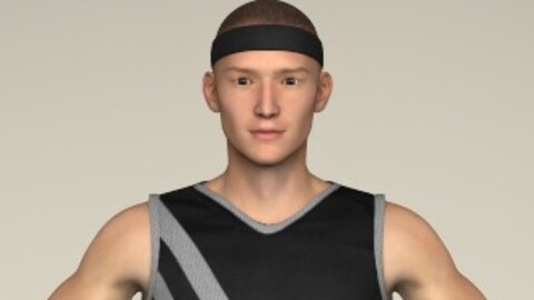Realistic Man Basketball Game Player 3D Character