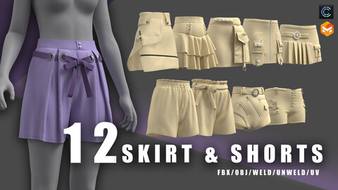 shorts/skirt/clo3d/marvelous