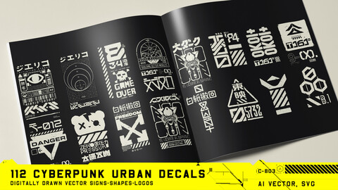 112 CYBERPUNK URBAN DECALS Vector