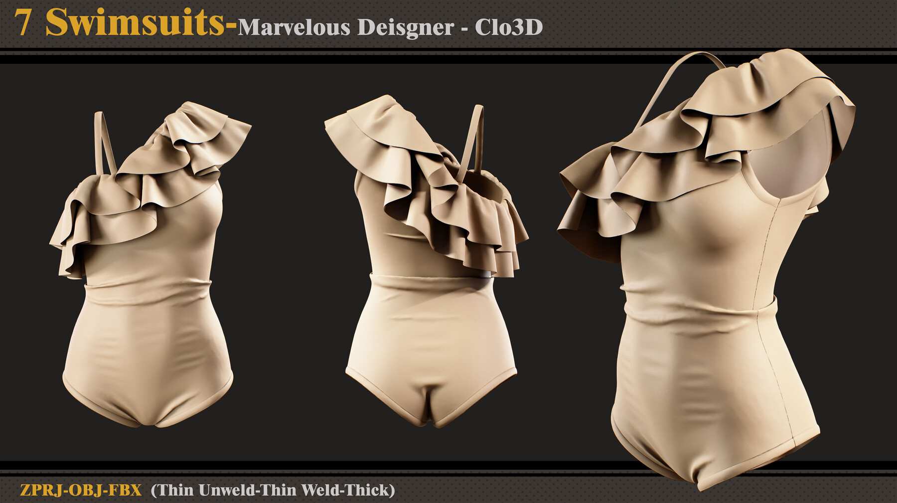 ArtStation - 7 Swimsuits/Marvelous Designer-Clo3D (ZPRJ + FBX + OBJ)