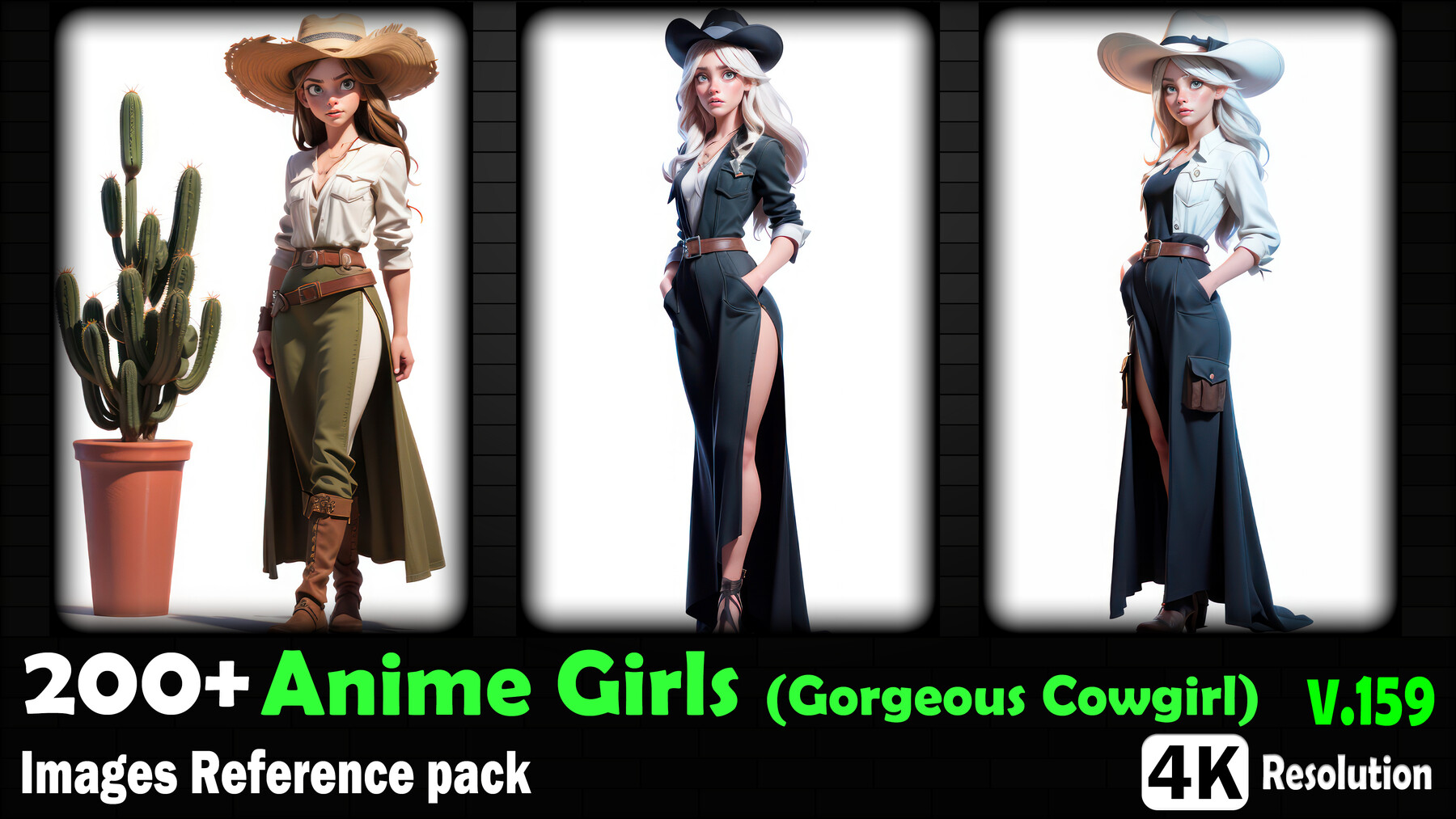 Artstation 200 Anime Girls Gorgeous Cowgirl Images Reference Pack 4k Resolution V159 