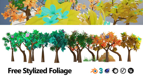 Free Game-Ready Stylized Trees and Foliage
