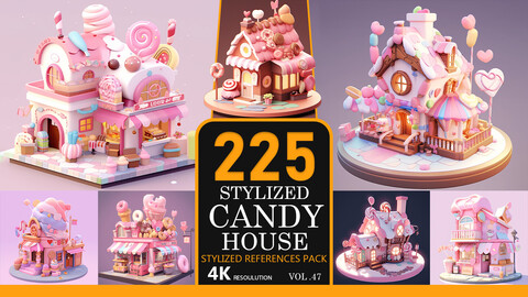 Stylized Candy House Vol.47-4K|Stylized References Pack