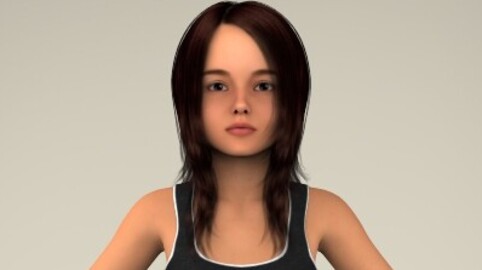 Realistic Beautiful Child Girl 3D Character