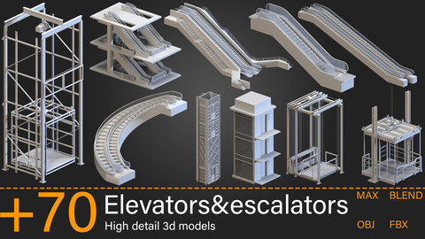 +70-Elevators & escalators - Kitbash