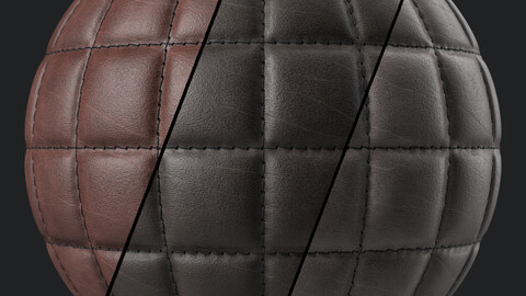 Leather Materials 38- Stitched Leather By Sbsar | Pbr 4k Seamless