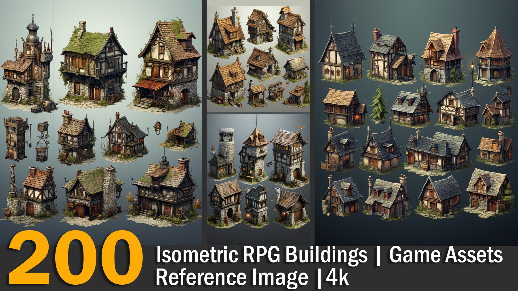 Isometric rpg game assets Royalty Free Vector Image