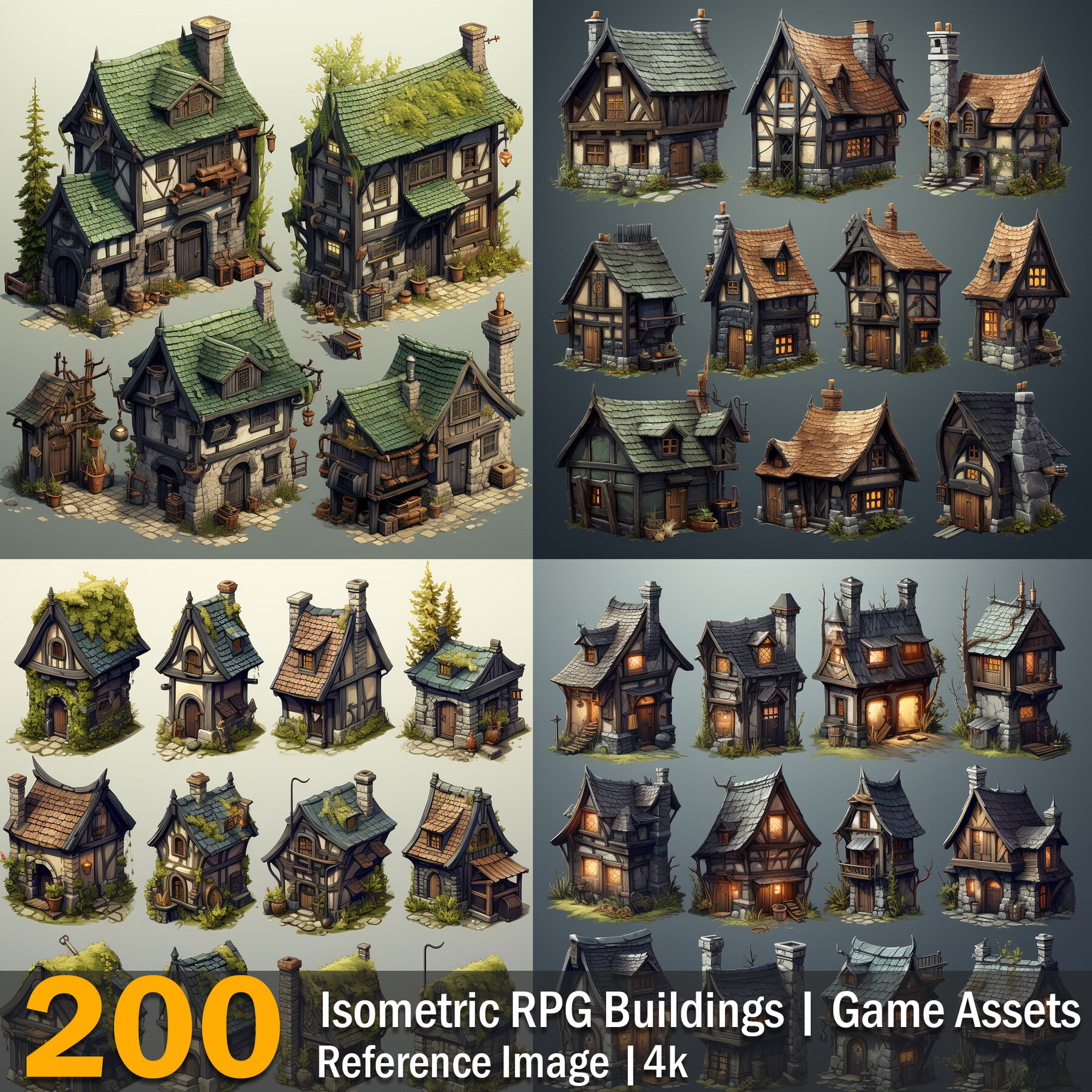 Isometric rpg game assets Royalty Free Vector Image