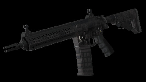 MPT 55 Assault Rifle 3D Model - Realistic - Low Poly - Game Ready