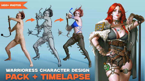 1400+ Warrioress Reference Pictures + PROCESS TIMELAPSE + PSD