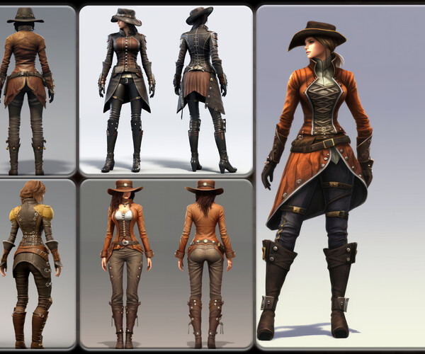 ArtStation - 200 Feminine Steampunk Outfit Reference Pack | 4K | v.32 ...