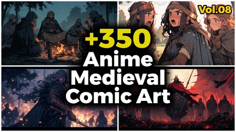 +350 Anime Medieval Comic Art (4k) | Vol_08