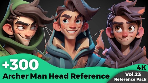 +300 Archer Man Head References (4k)