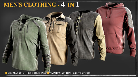 Men's Clothing - 4 in 1 / Marvelous Designer / 4k Textures/Smart material