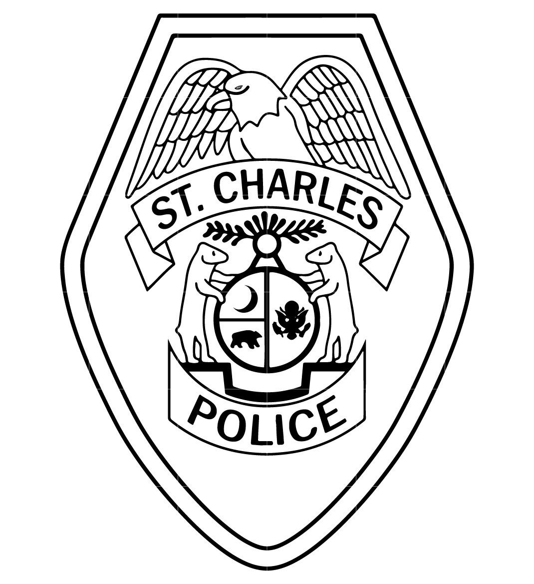 Artstation - St Charles Missouri State Police Department Badge Line Art 