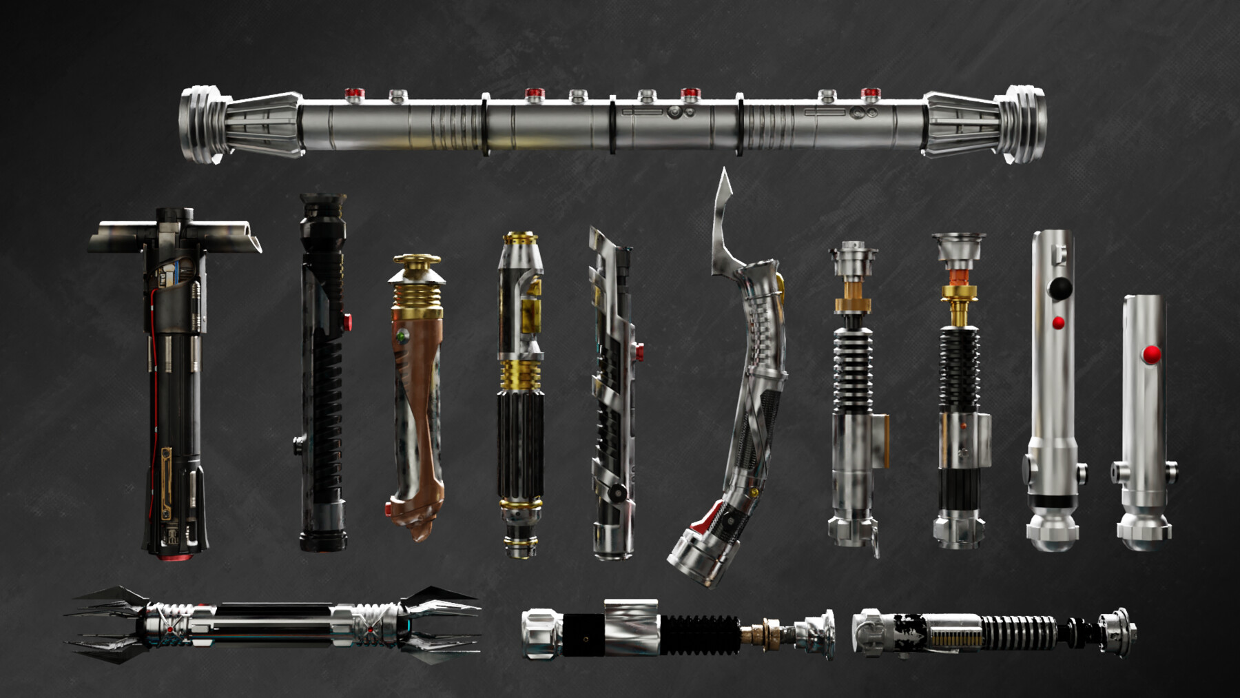 ArtStation - 20 Realistic lightsabers 3D Models with Textures | Game ...