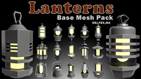 40 Lanterns Base Mesh Pack