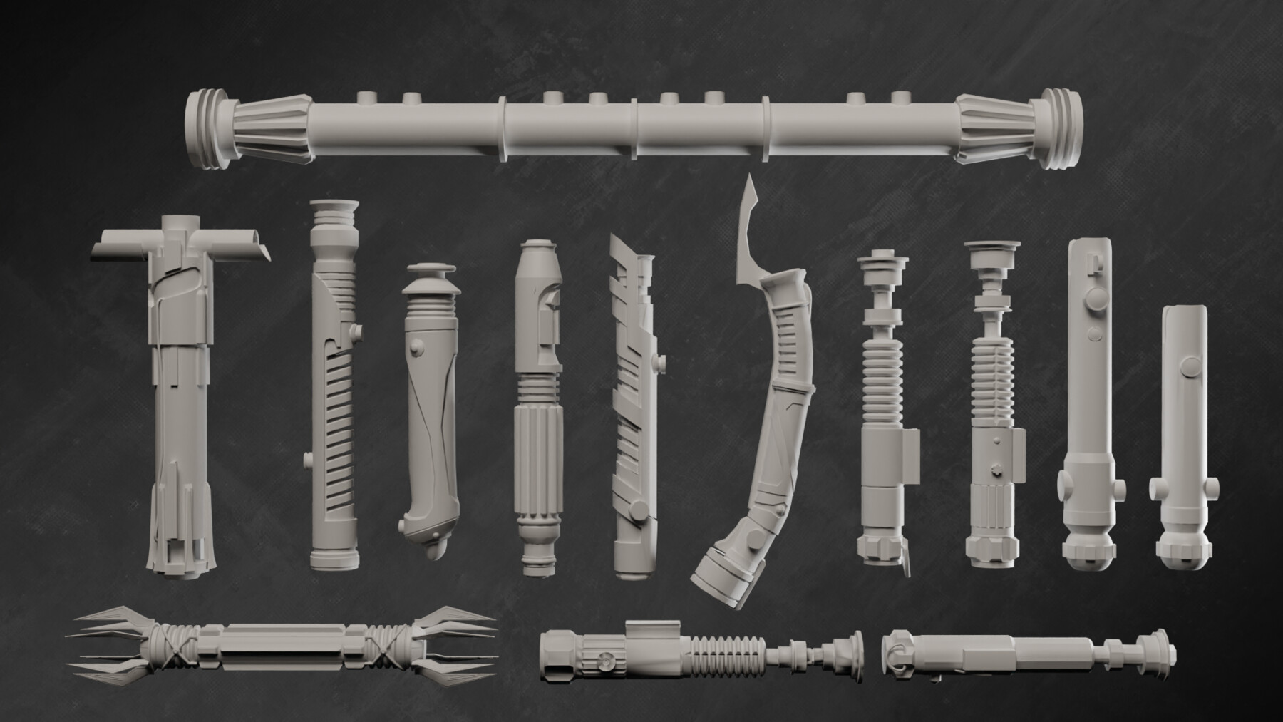 ArtStation - 20 Realistic lightsabers 3D Models with Textures | Game ...