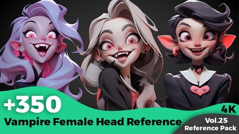 +350 Vampire Female Head References (4k