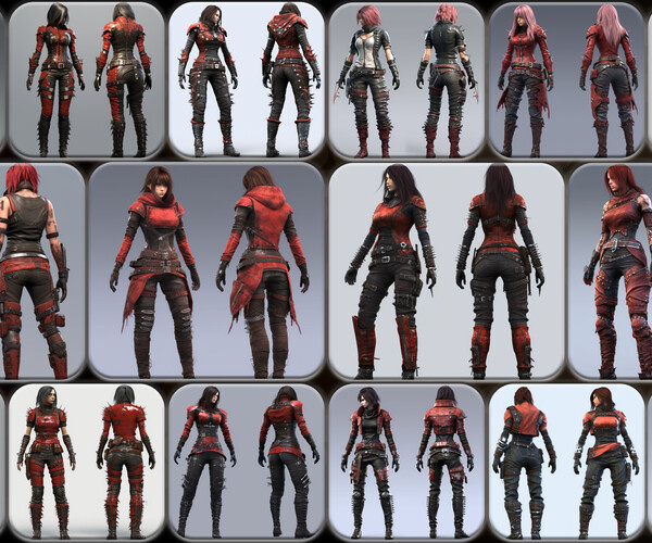 ArtStation - 200 Feminine Bloodpunk Outfit Reference Pack | 4K | v.61 ...