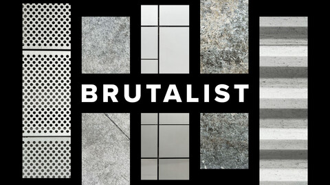 Brutalist Metal and Concrete Background Textures