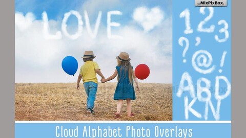 Cloud Alphabet Photo Overlays