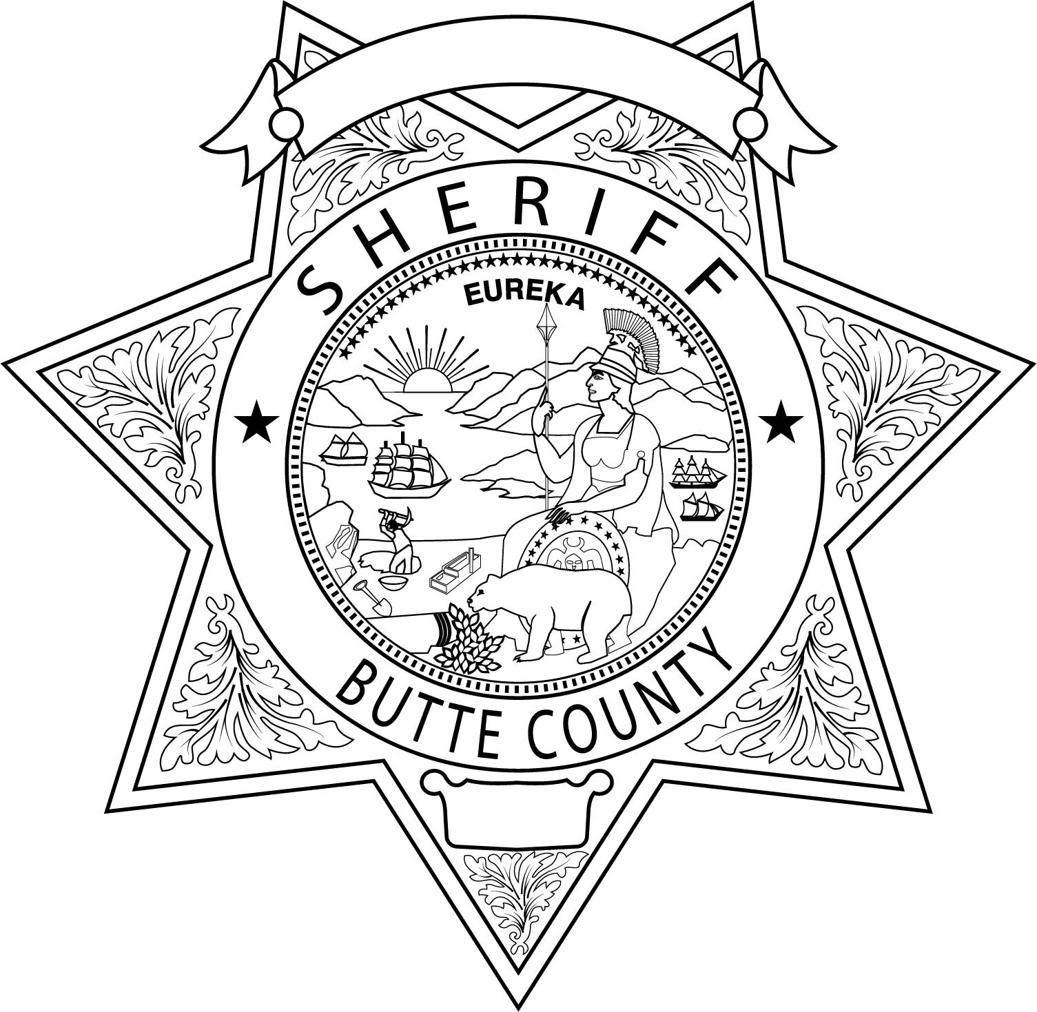 ArtStation - Butte County, California, Sheriff Badge v2 Vector Outline ...